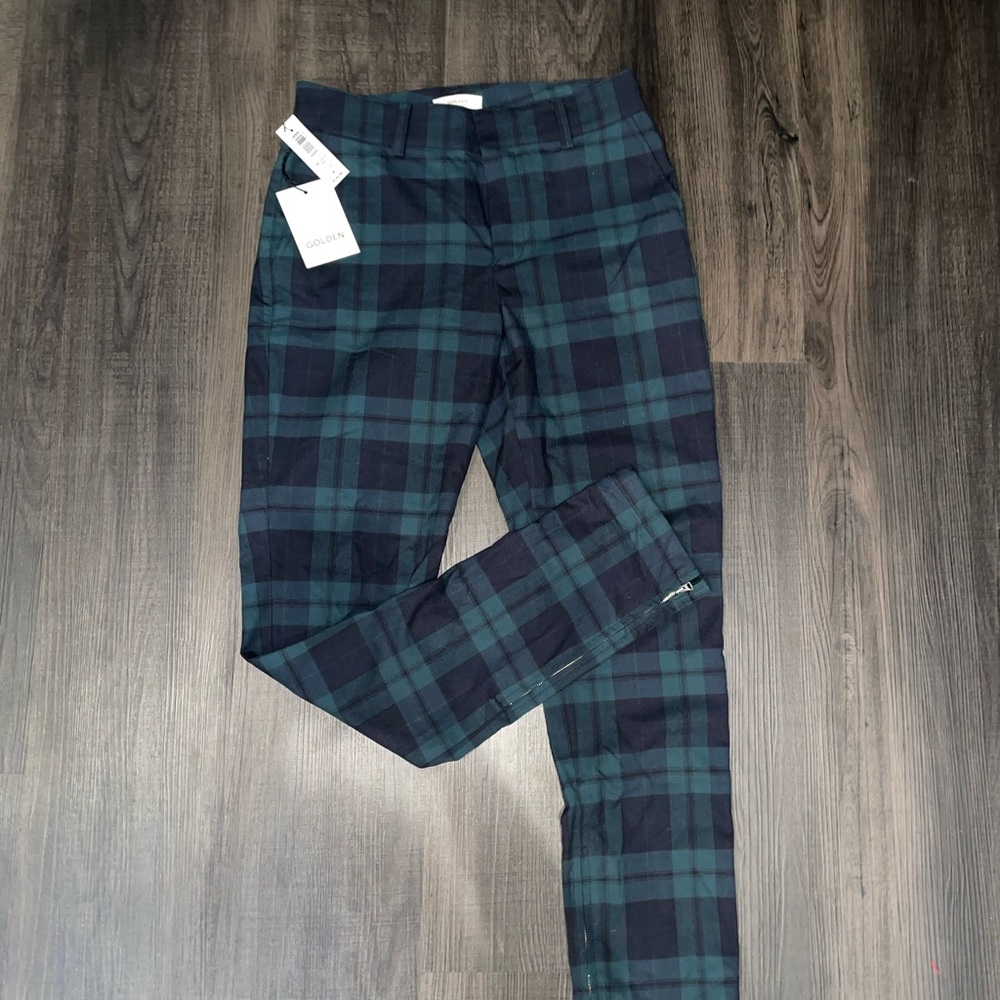 Golden by TNA Green Plaid Pants